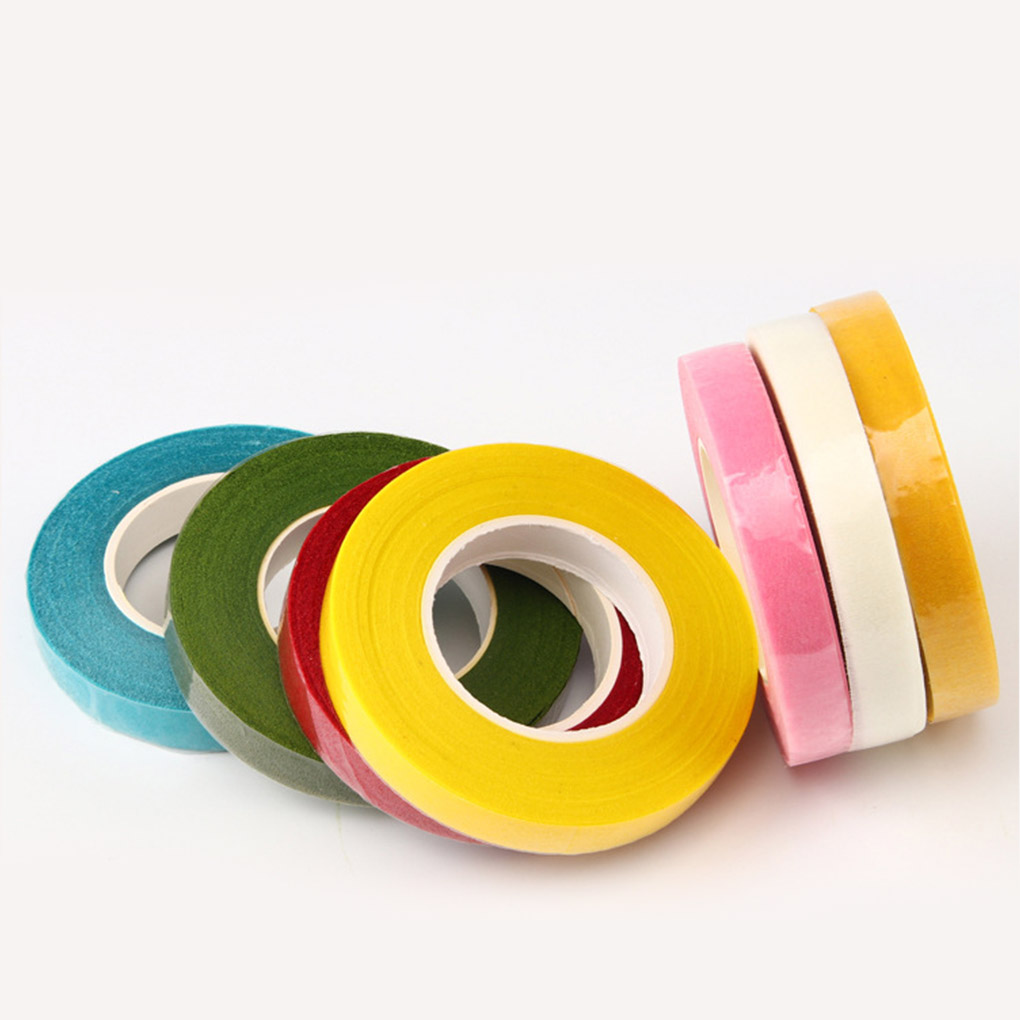 1 Roll Colorful Tape DIY Artificial Wraps Floral Flowers Tape Garland Paper  Adhesive Decoration Stem 